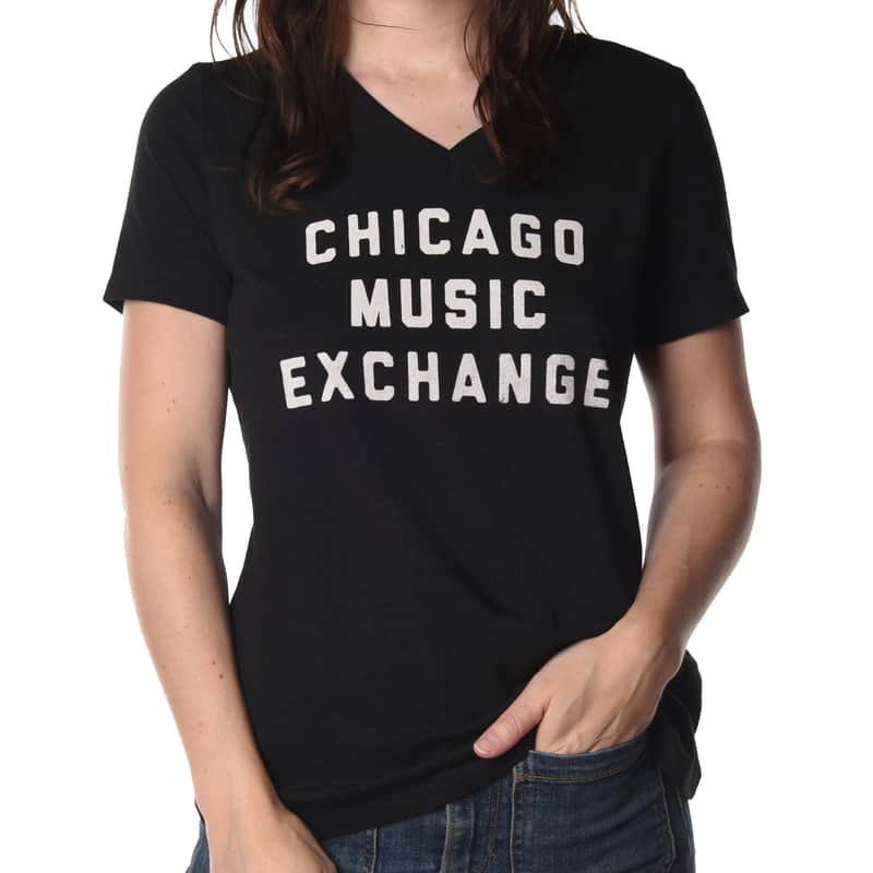 CME "Fillmore" Women's V-Neck CVC Blend T-Shirt Black Heather XL image 1