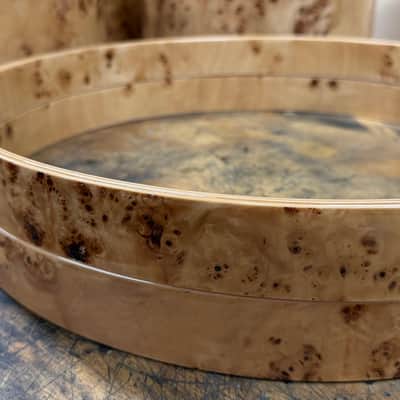 POPLAR MAPPA BURL exotic wood and Maple 7 pcs shell set - 5 ply core shells - Clear gloss polished BEST OFFERS ACCEPTED! image 17