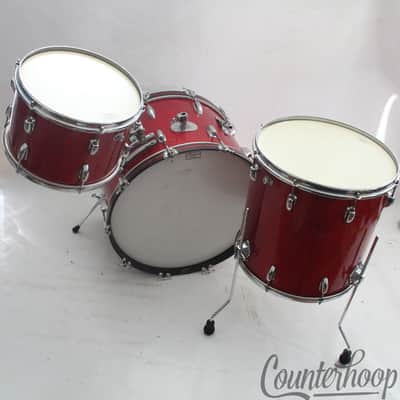 Slingerland 22,13,16 Radio King Drum Set Vintage50s 3ply African Mahogany Chrome image 3
