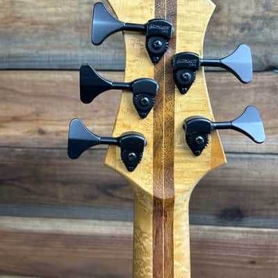 Chris Stambaugh Music Designs 5 String Bass - Koa top birdseye maple neck image 10