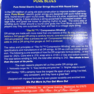 DR Guitar Strings Electric Pure Blues Vintage Pure Nickel 12-52 image 2