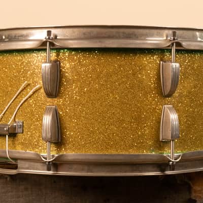 1959 Ludwig 6.5x15 Faded Green School Festival Snare Drum image 7