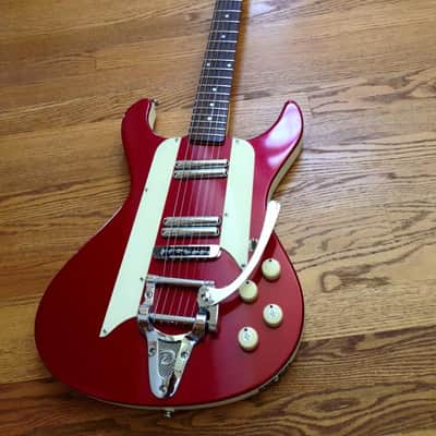 Danelectro Hodad Red Metallic Sparkle Bigsby-style trem + Custom Pickguards image 2