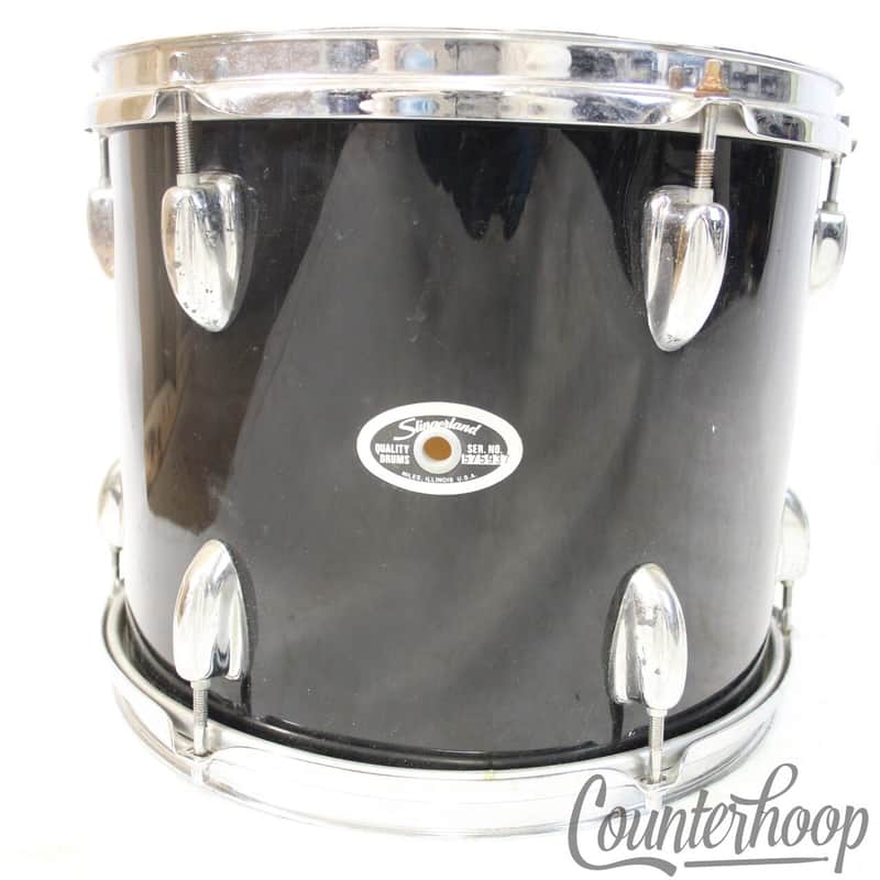 *Slingerland 12x10" Tom Drum Black Beauty Sound King Vintage 80s Set-O-Matic USA image 1
