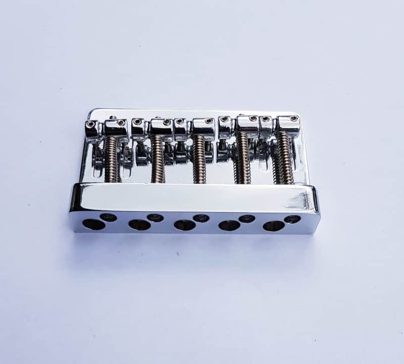 Bass Bridge, 5 string, solid, one piece unit, chrome plating, new image 1