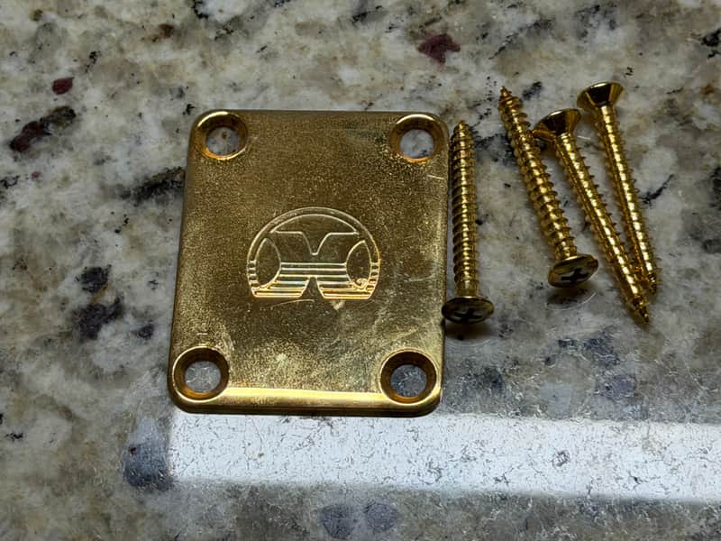 Hondo Neck Plate & Screws - Gold image 1