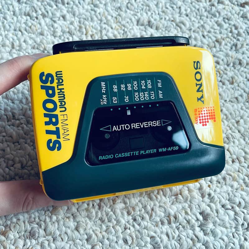 Sony WM-AF59 Walkman Cassette Player, EX Yellow, Working ! #2096 image 1