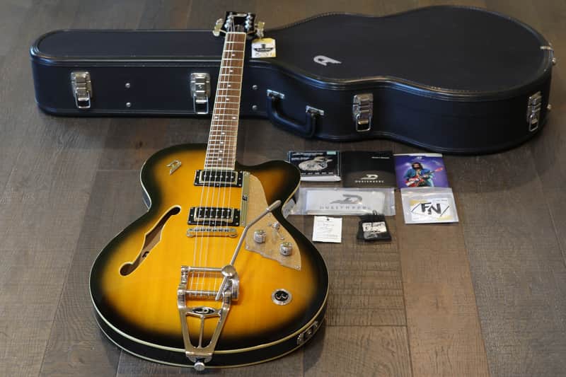 MINTY! 2014 Duesenberg Carl Carlton Signature Semi-Hollow Electric Guitar 2-Tone Sunburst + OHSC image 1
