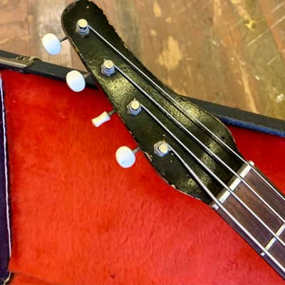 Silvertone 1444 bass guitar c 1960’s Black beauty original vintage USA harmony image 7