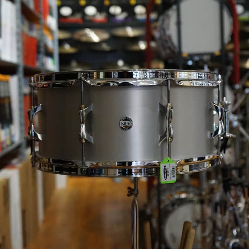 INDe 6.5x14" Brushed Aluminum Snare Drum image 3