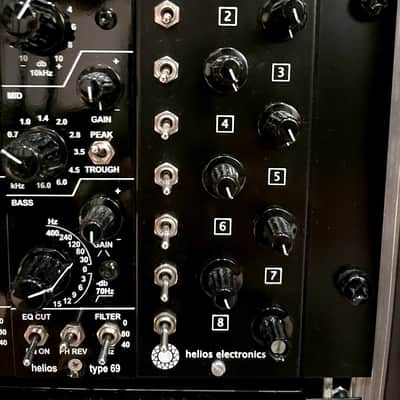4x Helios Type 69 full-size 'Tony Arnold' Mic Pre & EQ w/ original powered rack image 4