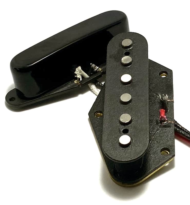 Tele Pure Vintage Pickups ~ Classic Winding & Design Performance Telecaster Pickup Set Bridge + Neck, Black image 1