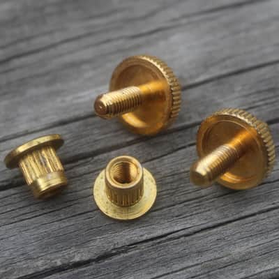 Vintage 1970's Gibson Gold Nashville Bridge Studs Wheels With Inserts 1977 1978 1979 image 3