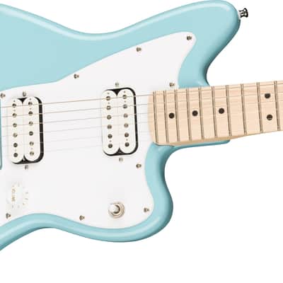 Squier Mini Jazzmaster HH Maple FB White Pickguard Daphne Blue image 4