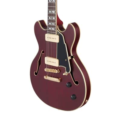 D'Angelico Deluxe Mini DC Satin Trans Wine w/Case image 5