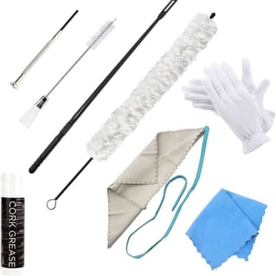 Flute Cleaning Kit Include 1pc Cotton Cleaning Brush, Flute Swab, Double-End Dust Brush,Flute Cleaning Rod, Screwdriver for Flute Repairing,Cork Grease, a Pair Cotton Gloves, 1pc Flute Cleaning Cloth image 1