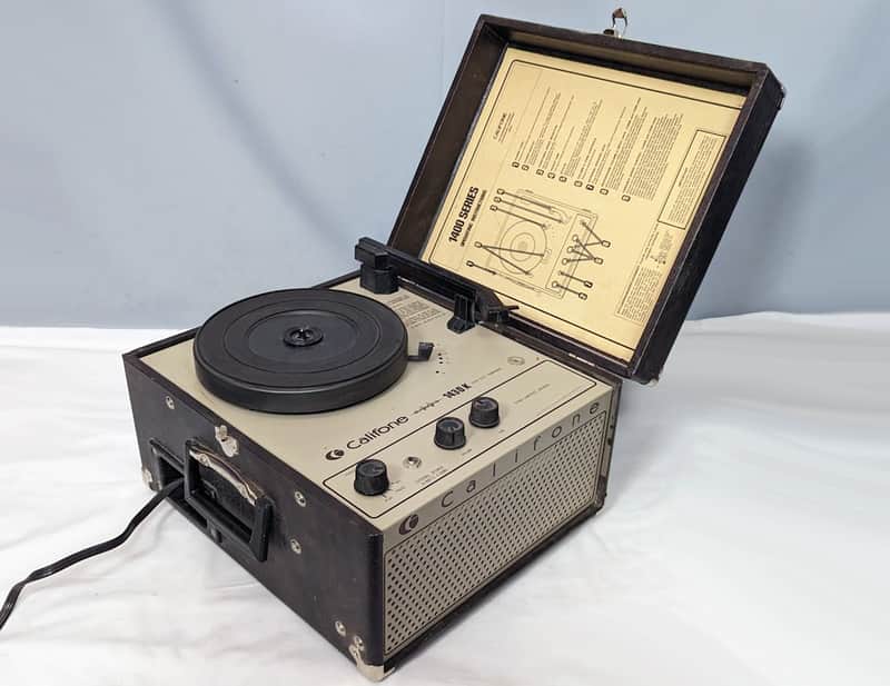 1970s Vintage Califone 1430K Portable Phonograph - Record Player - Beige image 1