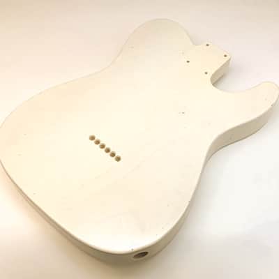 4lbs 2oz BloomDoom Nitro Lacquer Aged Relic White Blonde LEFTY T-Style Vintage Guitar Body image 8