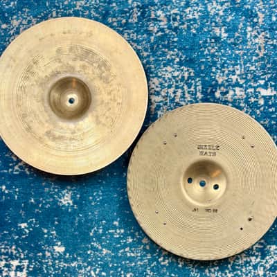 VINTAGE 14” Sabian AA SIZZLE Hats 975g 1338g image 9