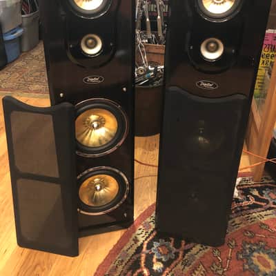 Digital Research PT-1100S Digital Three-Way/Four Speakers(pair for floor) 2000’s Glossy Dark Brown Wood image 1
