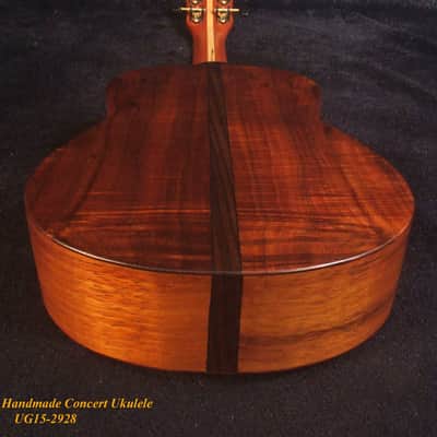 Handcrafted Concert Ukulele, Solid Curly Hawaiian Koa, Hibiscus Mop & Abalone Inlay, Soft-bag, Bruce Wei UG15-2928 image 10