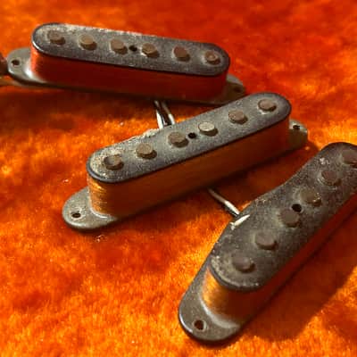 Set Vintage Fender Stratocaster Pickups 1970’s 1976 1979 - Grey Bottom image 6