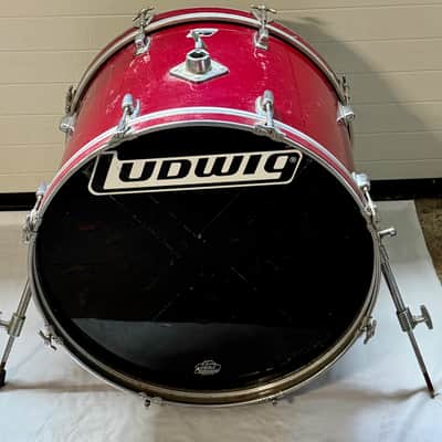 Ludwig Rockers 22 x 16" Bass Drum Vintage 80's Black and White Badge image 1