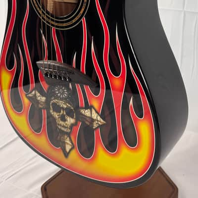 Dean Bret Michaels BM The Player Acoustic Guitar 2011 - Black Flames image 11