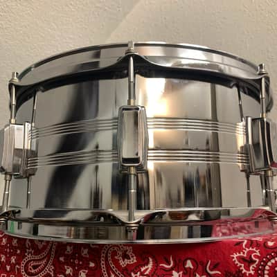 Tama 7006 Swingstar 6.5x14" 8-Lug Steel Snare Drum with SS Upright Strainer 1984 - 1988 - Chrome image 2