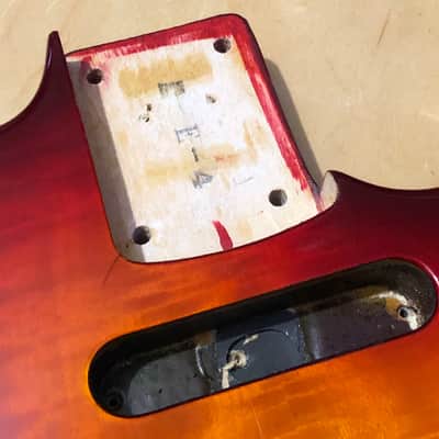 1989-91 Japan Charvel 375 Deluxe Exotic Flame Sunburst Guitar Body Floyd Ready image 5