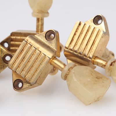 Kluson® Aged Gold Waffelback Tuner Tulip Plastic Buttons image 2