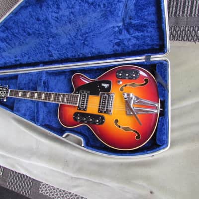 1960's Sano S-90 Semi Hollow Body Guitar W/OHC Cherry Sunburst Made In Italy Sano Wacky Guitar image 1