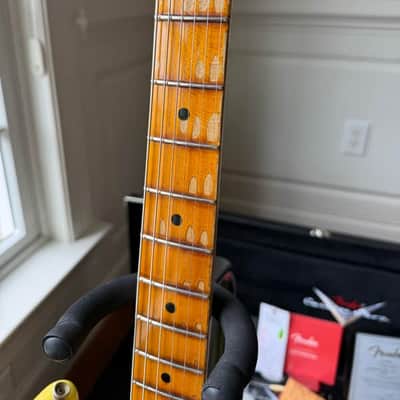 2026 Fender Custom Shop ‘69 Stratocaster SR25 Heavy Relic Matching Reverse Headstock - Aged Canary Yellow image 6