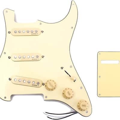 Prewired Loaded Pickguard, Pickguard Guitar 3-Ply SSS Prewired Loaded Pickguard with Alnico V Pickups Kit Humbucker Pickups for Stratocaster/Strat Electric Guitars Replacement Parts (101A) image 3