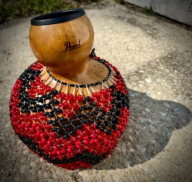Pearl PSK60FC Traditional Natural Gourd Shekere 2010s - Red image 1