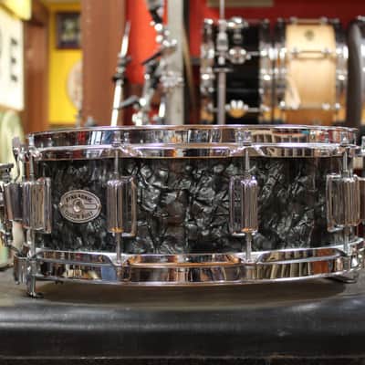 1960s Rogers 5x14 Dyna-Sonic Snare Drum in Black Diamond Pearl image 3