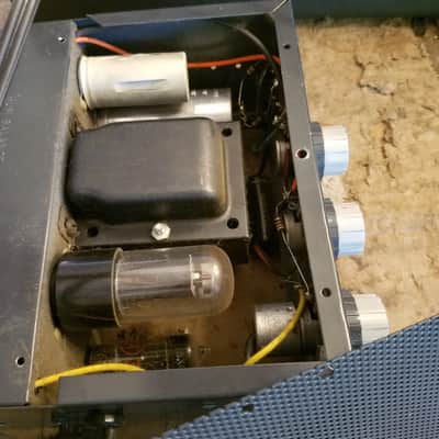 Voice of Music 10 Watt 166-A Mono Tube Amplifier Combo Jensen 6x9 AlNiCo woofer tweeter guitar 8809 8810 1958 Grey Cream image 10