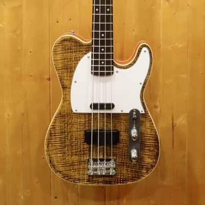 AIO TB4 4 String Telecaster Bass - Tiger Amber w/gig bag image 2