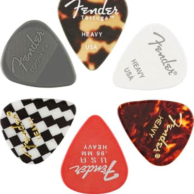 Fender Guitar Picks 351 Shape, Material Color Medley Mix Set, HEAVY (6 PACK) image 1