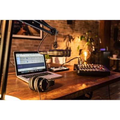 Audio-Technica AT2040 Hypercardioid Dynamic Podcast Microphone with Desktop Microphone Stand and XLR Cable image 4