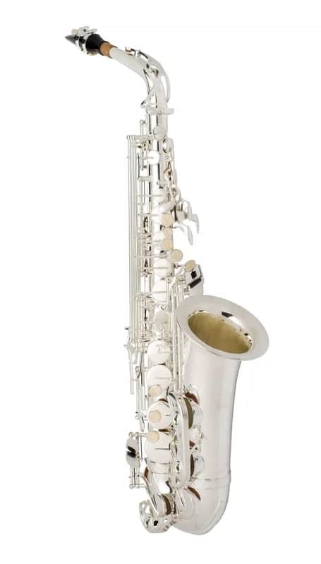 Silver Alto Saxophone with Silver Keys – Complete Set with Case, Mouthpiece & Accessories image 1