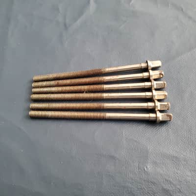 6X SIX Vintage WFL 3 3/4" (4") NICKEL TENSION ROD Tuning screw) for Snare Drum, Tom,  Floor Tom, Parade, Field, Marching drums image 3