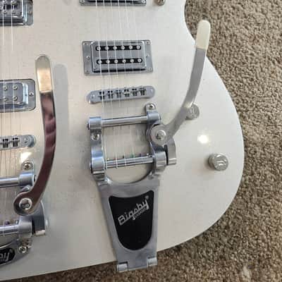 Immagine Used 2019 Gretsch G5566 Jet Double Neck (One Standard Neck, One Baritone Neck) - Silver Sparkle - 3