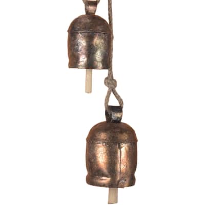 Wind Chimes for Outside – Metal Hanging Wind Bell Set with Bronze Finish, Rustic Entryway & Balcony Decor - 20" Farmhouse Wind Chimes - Indoor Outdoor Bells for Porch or Garden, Christmas Bells image 3