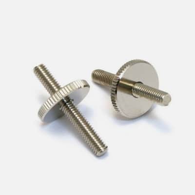 Allparts® Nickel Metric ABR Tune-O-Matic Style Bridge Studs & Thumbwheels~M4-4mm~Brand New image 1