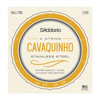 D'Addario EJ93 Stainless Steel Wound Cavaquinho Strings image 1