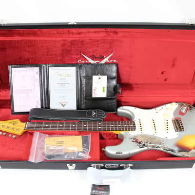 2025 Fender Custom Shop 1965 Stratocaster Super Heavy Relic - Super Faded Aged Firemist Silver over 3 Color Sunburst image 13