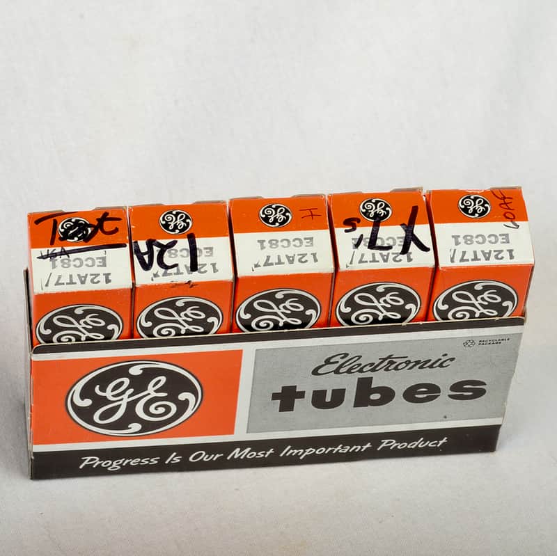 GE (General Electric) 12AT7 Sleeve (5) (4- GE's & one RCA) image 1
