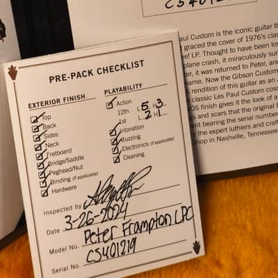 Gibson Custom Shop Peter Frampton "Phenix" Inspired Les Paul Custom Ebony VOS image 16