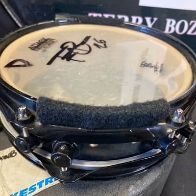 Terry Bozzio's DW - 2.5x8" Collector's Series All-Maple Piccolo Tom 2000's - Transparent Dark Walnut Satin Oil "D" Autographed image 8